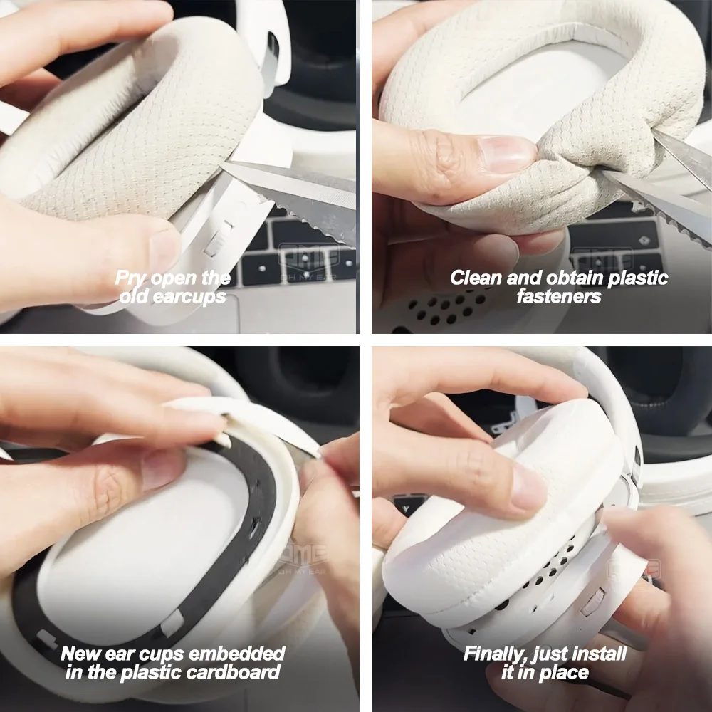 Earphone pads For baseus GH02 Gaming Wireless replacement Earpads headphones Earmuffs Mesh cloth Memory Covers Sponge Protein