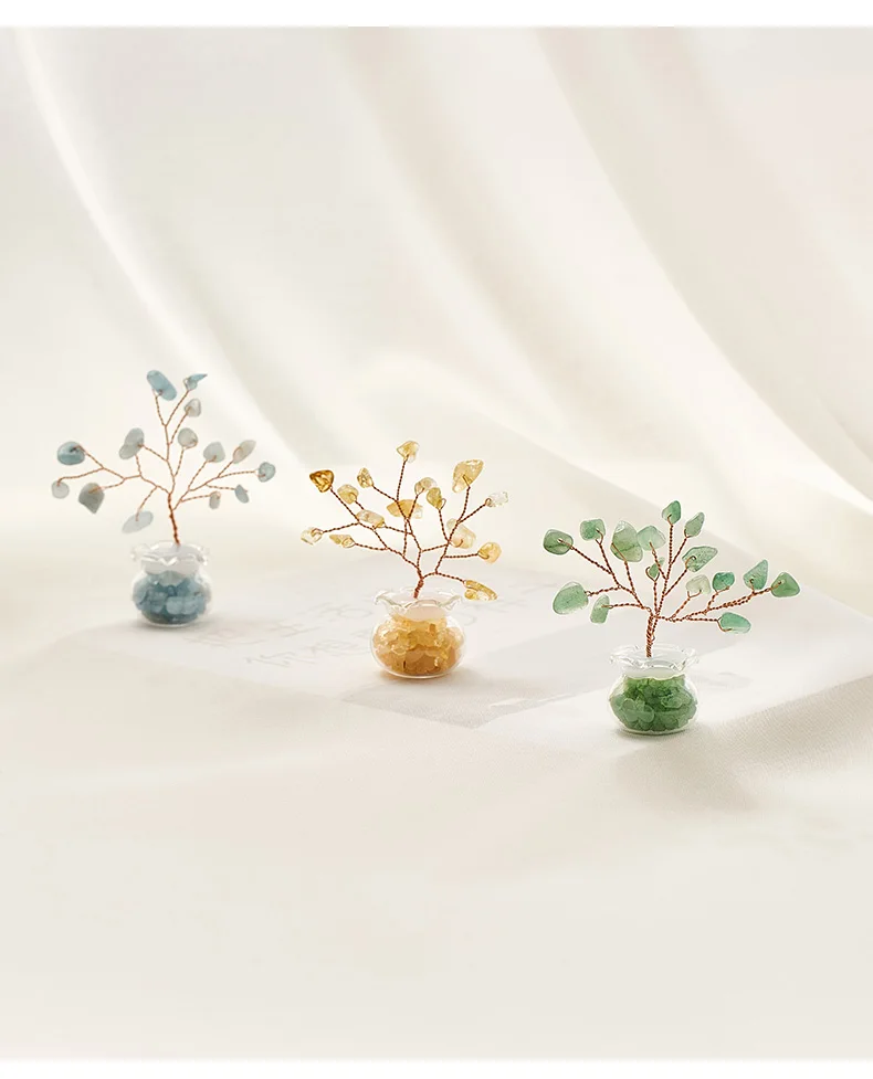 Crystal Mini Goldfish Bowl Tree Small Potted Ornaments