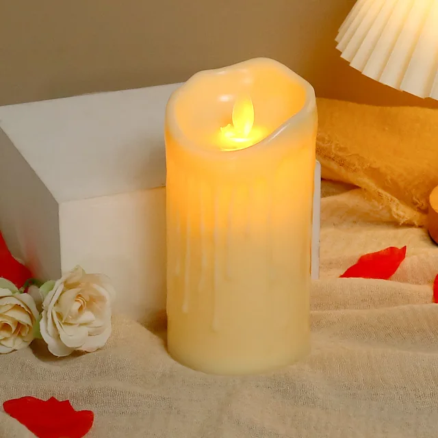 Bougies électroniques en plastique, 1 pièce, Simulation de bougies, décorations pour fête de mariage, anniversaire, ornements familiaux 4