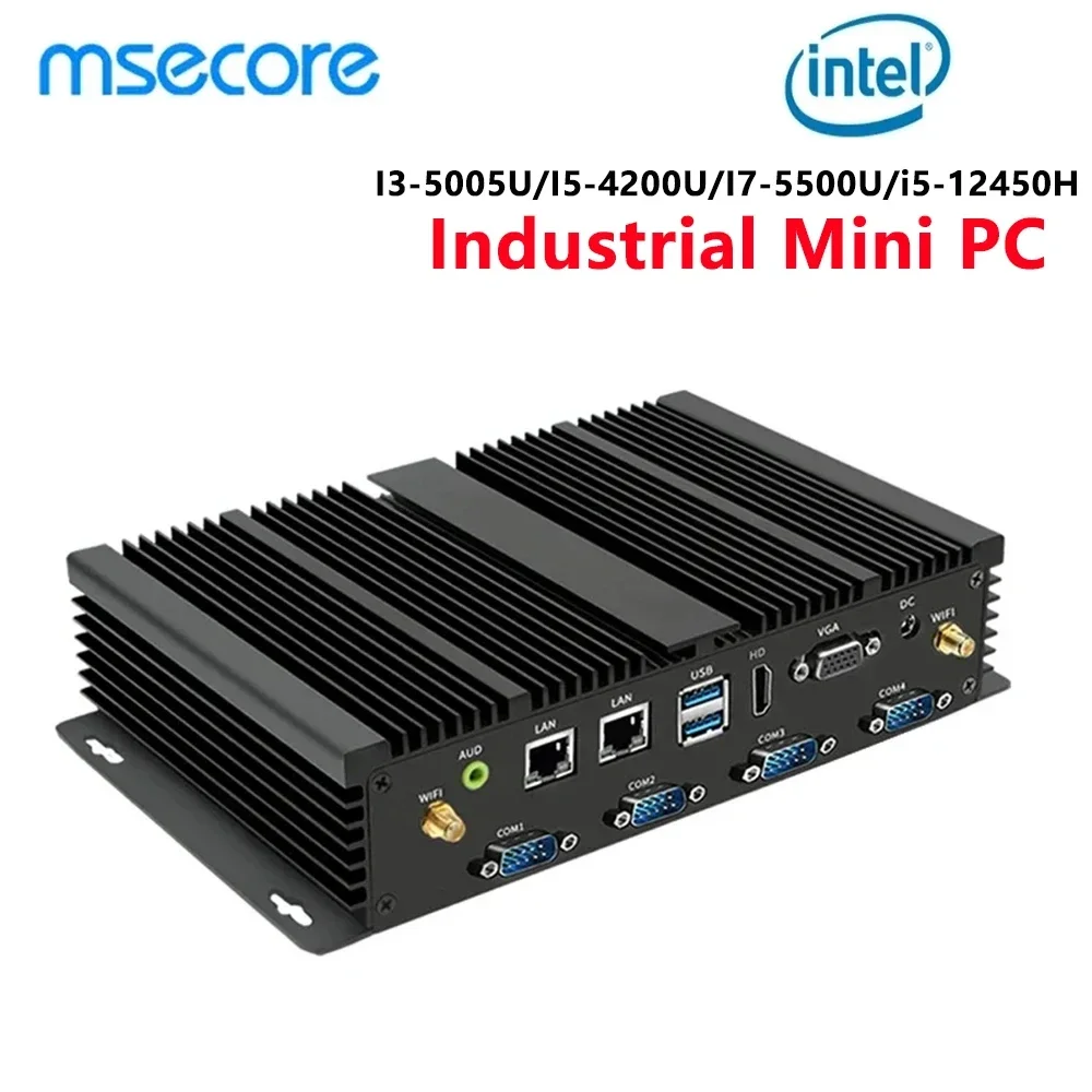 MSECORE Intel I3i5i7 безвентиляторный мини-ПК промышленный настольный компьютер Windows 10 офисный ПК HTPC Dual Lan 6 * COM Wifi