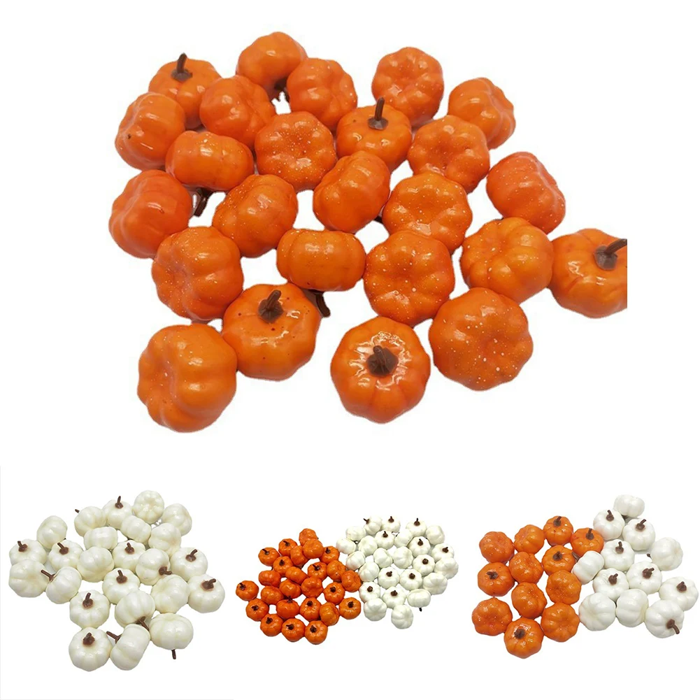 Mini Artificial Halloween Pumpkin Decor Simulation Vegetable Farmhouse Harvest Home Party Decorations 12/24/48pcs artificial pumpkin decoration