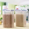 Kitchen cereals storage box Home Kitchen Transparent Plastic PP Food Container Rice and flour Storage Box With Measuring Cup 5