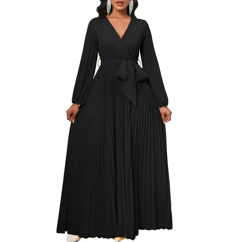 

African Traditional Dresses for Woman Robe Africaine Femme New Fashion Style Ankara Clothes Abaya Kaftan Pleated Long Party Gown