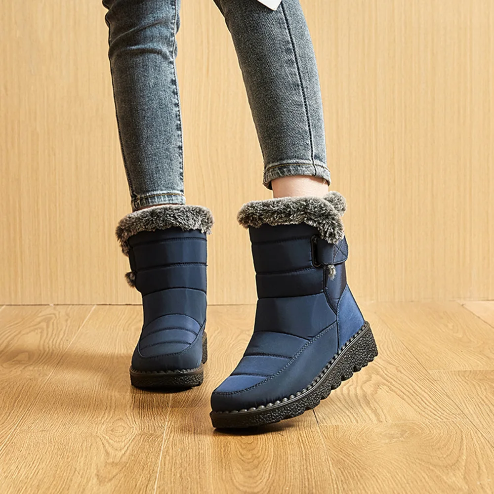 Waterproof Winter Boots for Women 2023 New Faux Fur Long Plush Snow Boots Woman Platform Ankle Boots Warm Cotton Couples Shoes