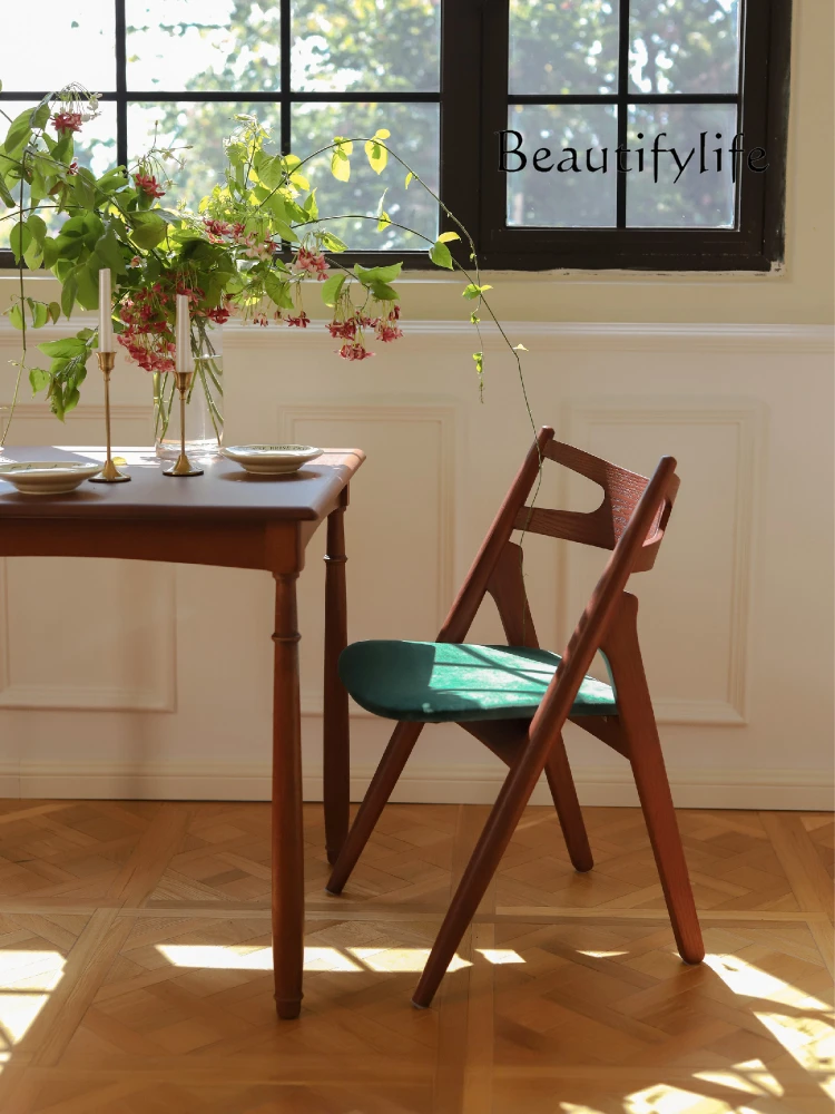 

French Ancient Style Solid Wood Dining Chair Home Design Armchair