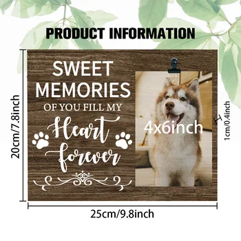Sweet Memories of You Fill My Heart Forever Picture Frame 7.87x9.84inch Memorial Gift Photo Frame with Clip Dog Memorial Gifts 2