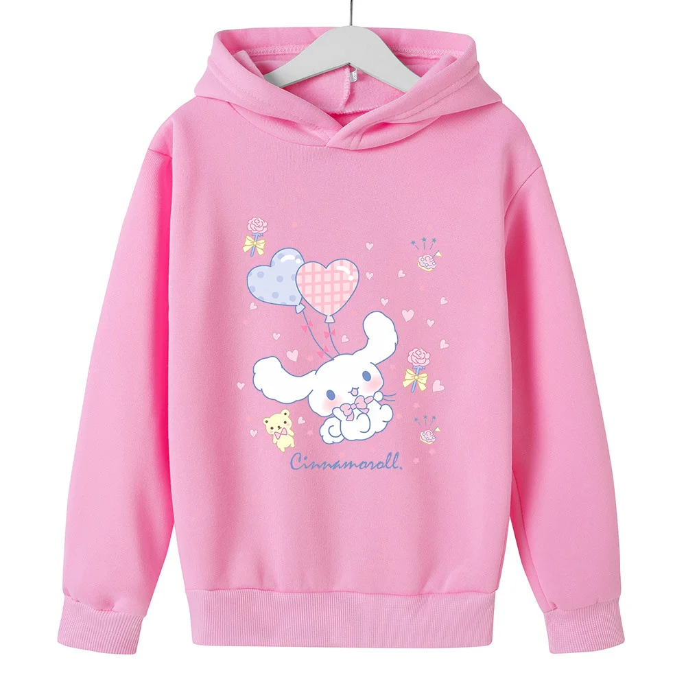 Cinnamoroll Children's Hoodies Sweatshirt Kawaii Sanrio Pullover Fashion Anime Cartoons Casual Clothes Girls Boy Kids Warm Tops