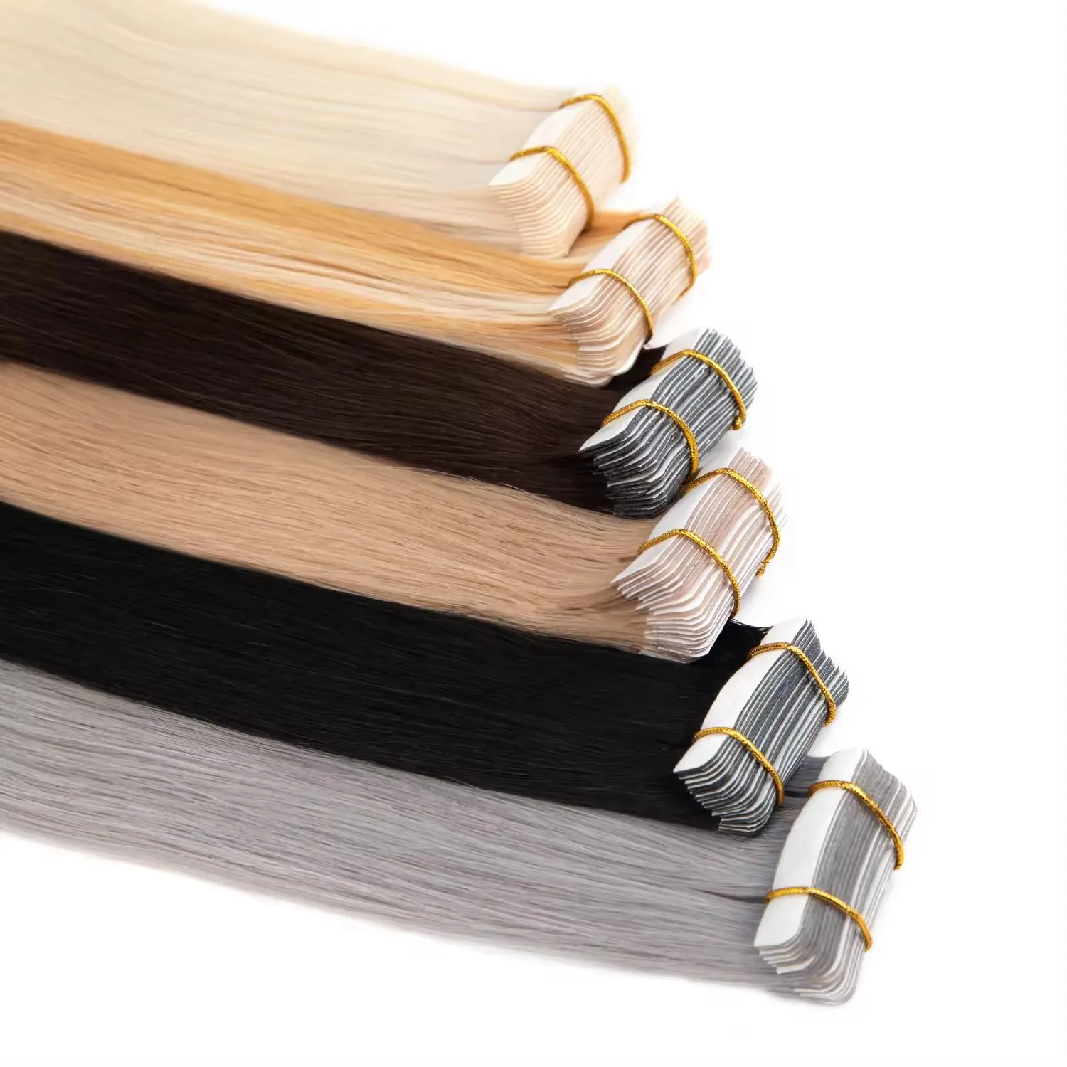 34inch Long Straight Tape in Hair Extensions Human Hair Brazilian Remy Human #613 Straight Seamless Skin Weft Tape In