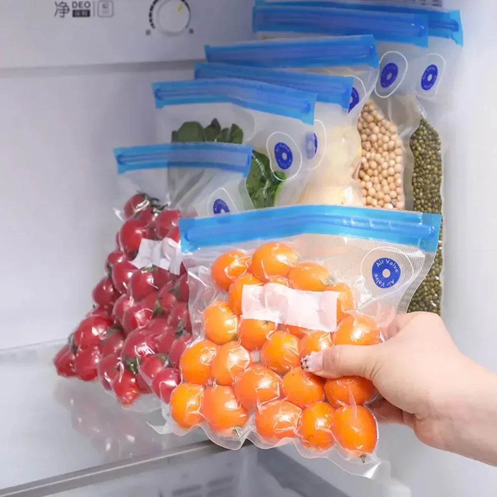 Vacuum Seal Bags Reusable Vacuum Sealing Food Bags Household Food Air Valve Pump Sealing Bags Vegetables Meat Snack Sealer Fresh-keeping Bag