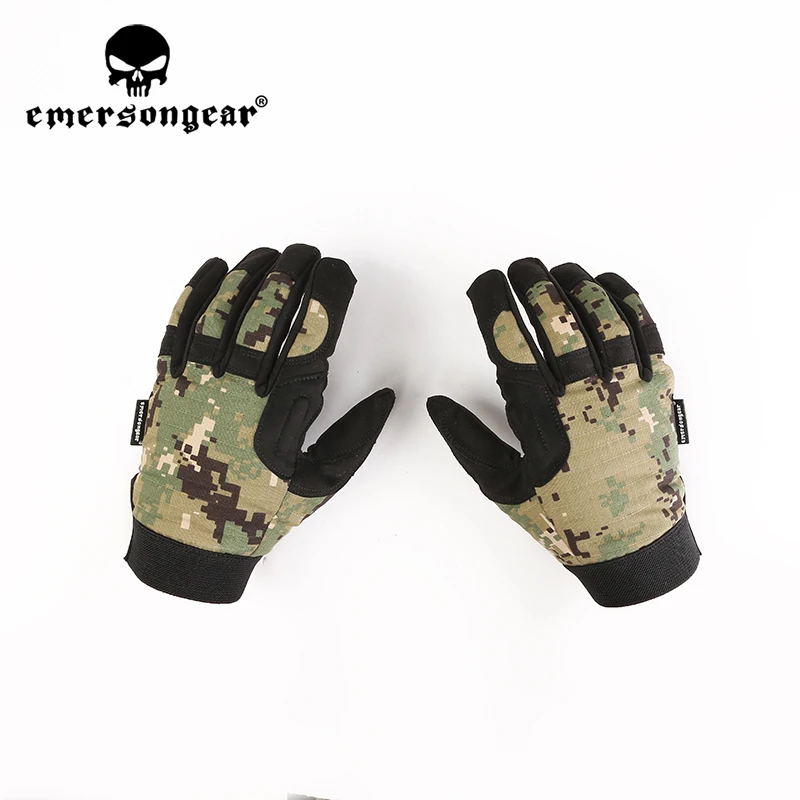 Emersongear Luvas Táticas Leve Camuflagem Dedo Completo Dever Handwear Mão Engrenagem Protetora Airsoft Combate Caça AOR2