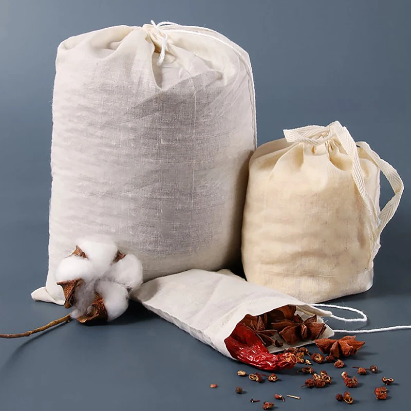 Sacchetto Filtro In Cotone Naturale Maglia Fine - Riutilizzabile Per Latte Di Mandorla, Succhi, Yogurt, Tisane - 100% Cotone Non Sbiancato - 4