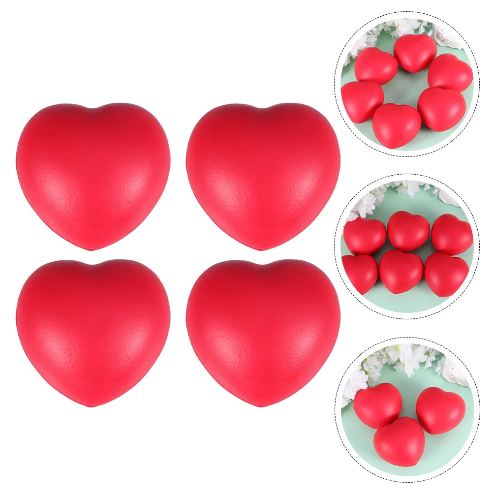 

4 Pcs Love Vent Ball Squeeze Balls Relaxation Pressure Reducing Toys Office Adult Heart-shaped Stress Relieve Child