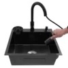Stainless Steel  Kitchen Sink with Pull-Out Faucet Multi-functional Kitchen Sink Dish Basin Sink 50*45cm 5