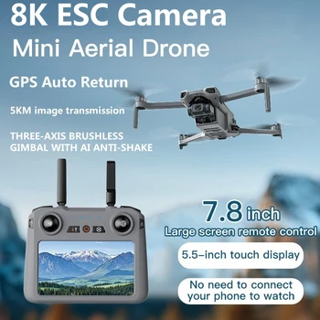GPS Brushless 3 Assi Gimbal 5.5InTouch Screen FPV RC Drone 8K 5KM Trasmissione Immagine Smart Follow Me Telecomando Quadcopter