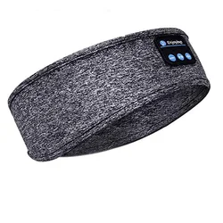 Deluxe Wireless Bluetooth Music Eye Mask & Sports Headband with Noise - Cancelling Headphones (GRAY)