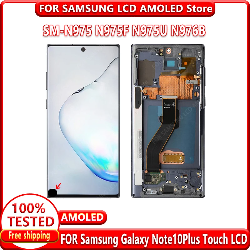 

AMOLED Note 10 Plus Screen For Samsung Galaxy Note10plus Touch LCD Display N10+ N975W N975F N9750 With Frame Repair Assembly