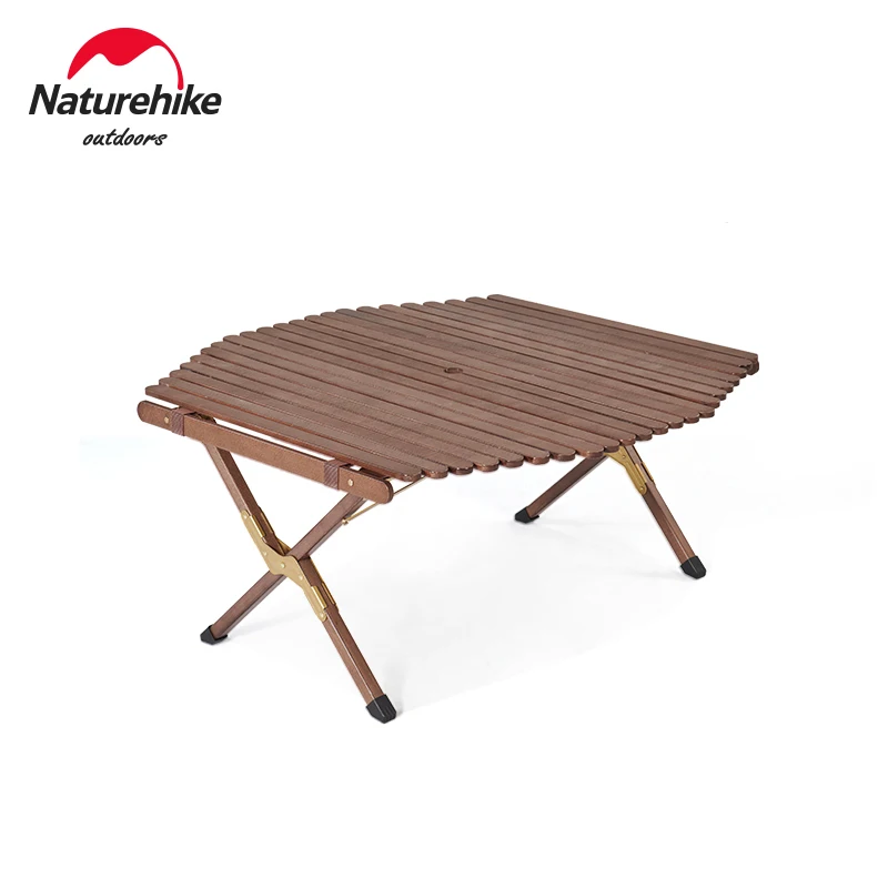 

Naturehike Outdoor Portable Solid Wood Folding Table Camping Family Barbecue beech hexagon Picnic Small Wooden Widen Desk