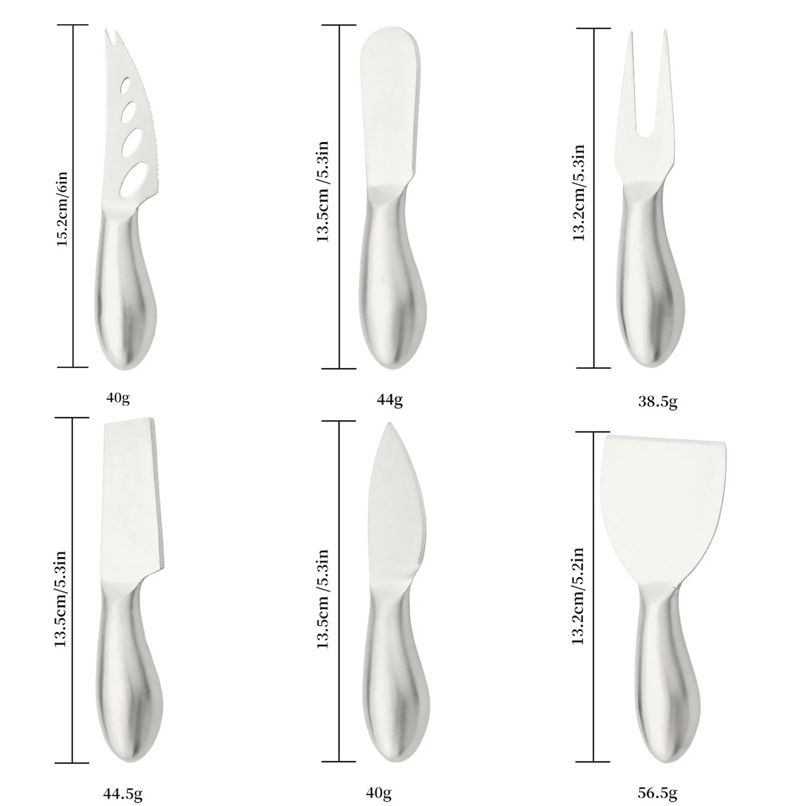 Description Picture 3 of item6Pcs Matte Gold Mini Knife Fork Chisel For Butter Cheese Slicer Cutter Stainless Steel Cutlery Tool Kitchen Gadget