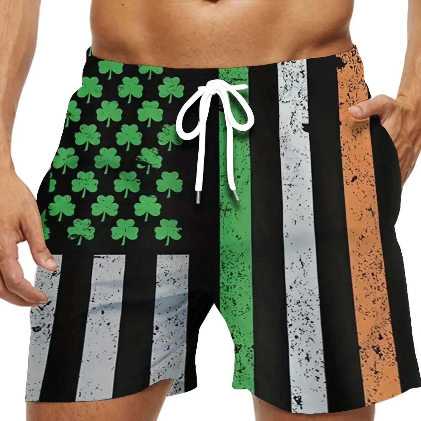 American Flag Print Swimwear Shorts Summer Men's Beach Shorts Breathable Short Quick Dry Sport Shorts Joggering Men Short Pant 4
