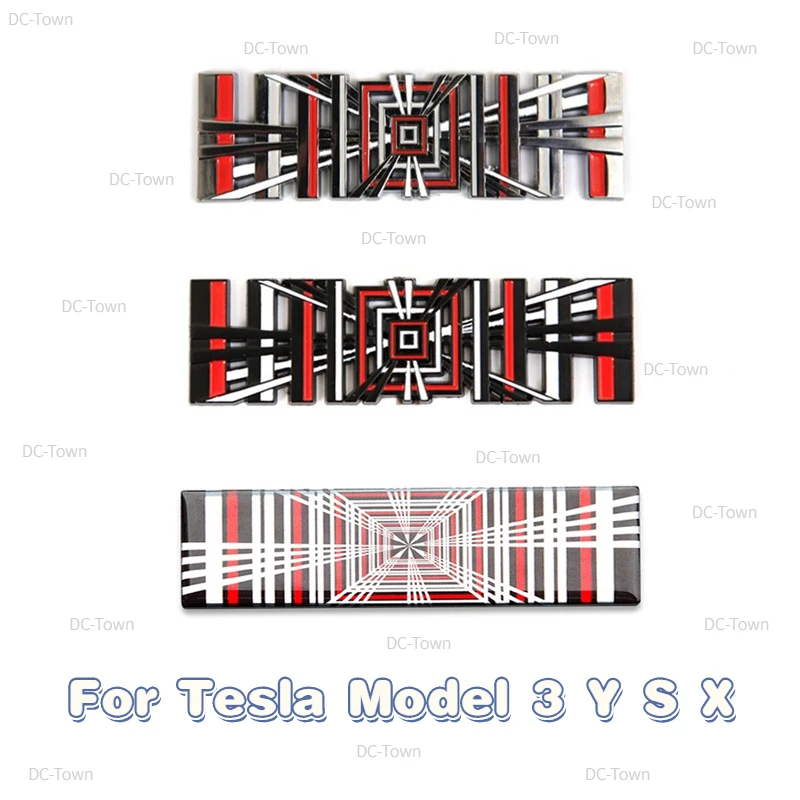 테슬라 모델 3 Y S X 격자 무늬 테일 태그 트렁크, 3D 아연 합금 차량 라벨 엠블럼, PLAID 배지, 자동차 크리에이티브 장식 스티커
