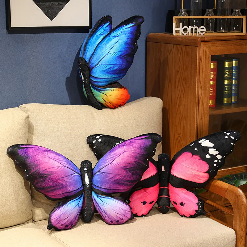 Cute Soft Butterfly Plush Pillow Ornament Sofa Pillows Simulation