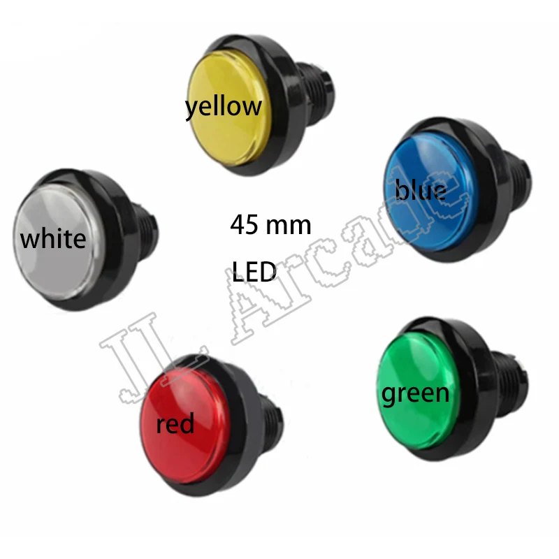 10 Pcs New 45mm Push Arcade Button 5v/12v Power Led Lit Round Micro