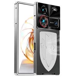Shockproof Metal Bumper Frame Case with Premium Graphene Heat Dissipation and Aluminum Lens Protection - Nubia Z60 Ultra (Silver)