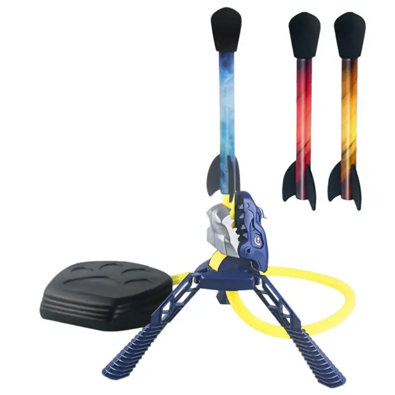 

Ракетка запускаемая игрушка уличная забавная уличная игрушка для детей с 3 ракетами и платформой для динозавров расстояние до 100 футов