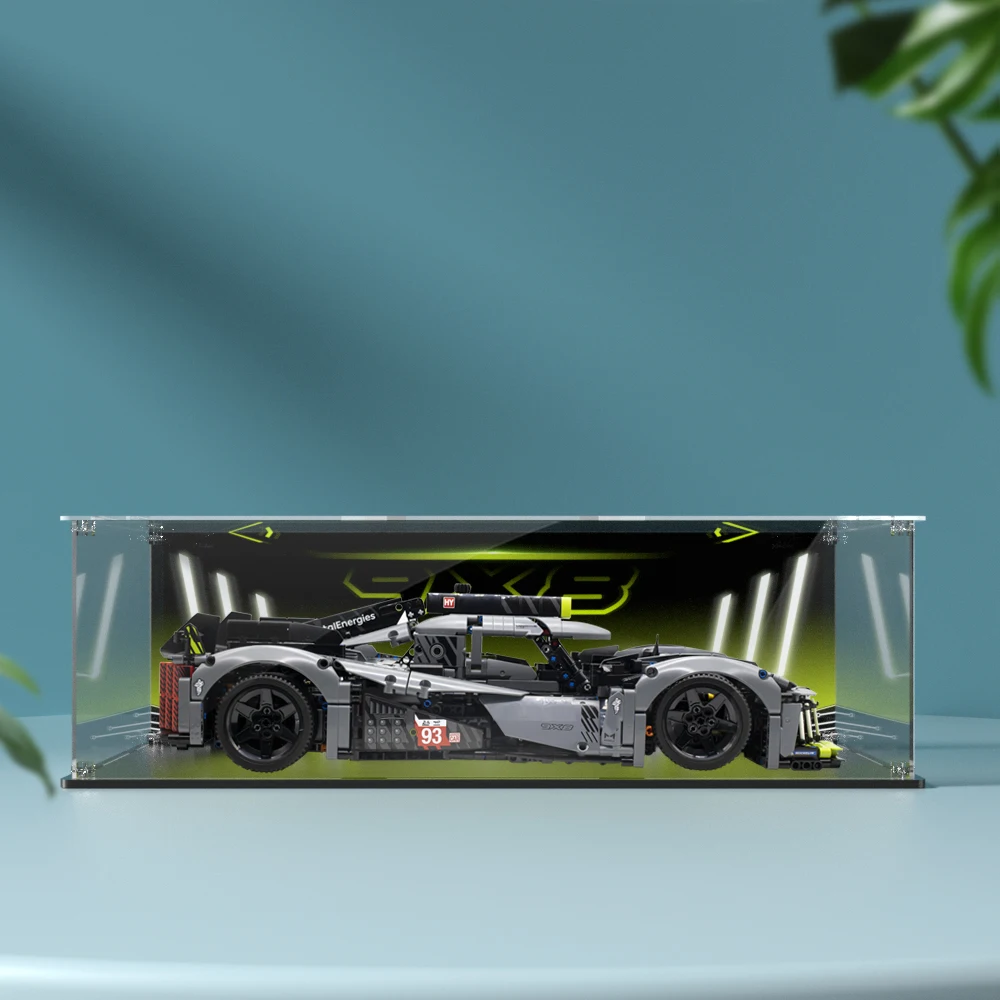 Acrylic display box for lego 42156 display case for PEUGEOT building block dustproof  clear model car storage box 55x26x17cm 2