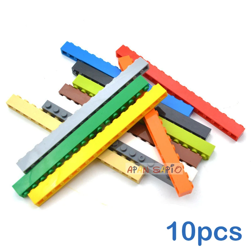 10PCS DIY Building Blocks 1x16 Dots Thick Figures Bricks Educational Creative Size Compatible With Brands Toys for Children 2465