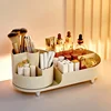 New 360° Rotating Makeup Brush Holder Cosmet Storag Box Luxury Makeup Organiser Lipsticks Make Up Container Vanity Organizer Bo 4