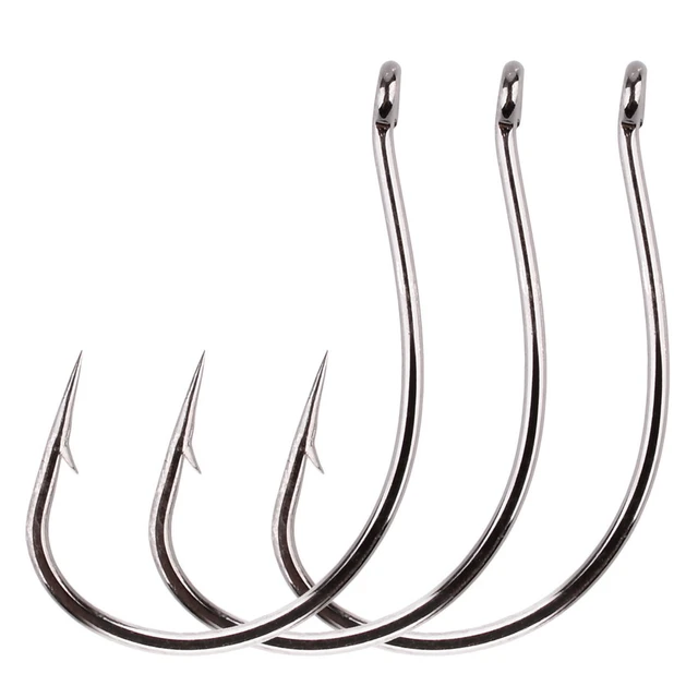 50pcs/box 8003 Single Fishing Hooks 4#-2/0# Fishhook High Qulity Barbed  Worm Hook