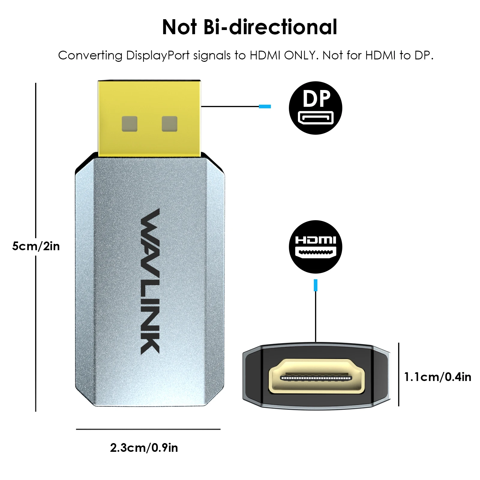 Wavlink 4K 60Hz DisplayPort to HDMI-Compatible Male To Female DP to HDMI-Adapter Display Port to HDMI-Converter Connector For PC images - 6