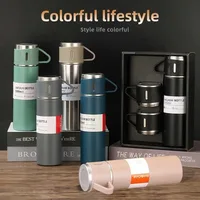 304 Stainless Steel Vacuum Insulated Bottle Gift Set Office Business Style 500ML Coffee Mug Thermos Bottle Portable Flask Carafe 1