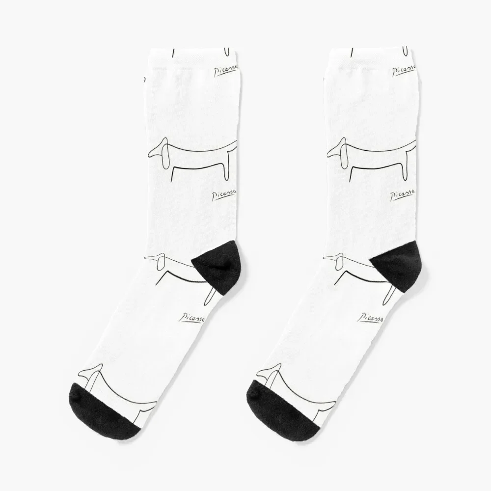 

Dog Line Art Socks valentine gift ideas halloween sports stockings Man Socks Women's