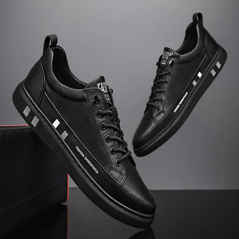 Men's PU Leather Waterproof Sneakers Casual Sports Shoes Men Lightweight Breathable Flat Non-slip Tenis Shoes Zapatillas Hombre 6