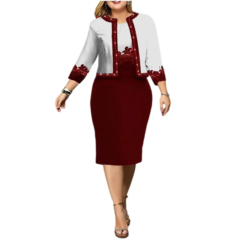 Spring Summer New Solid Women Dress Suits Fashion Floral Printed Cardigan Tops and Tank Dress Casual Elegant Two Piece Sets 4