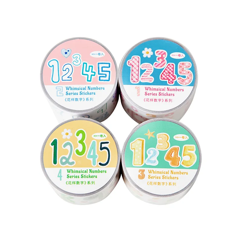 1pcs/1lot 장 접착 테이프 패턴 번호 스크랩북킹 DIY 종이 스크랩북킹 스티커
