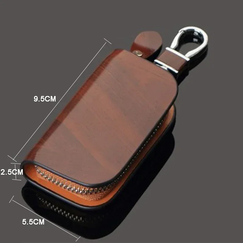Leather Car Logo Key Case Cover and Key Chain Protective Bag
