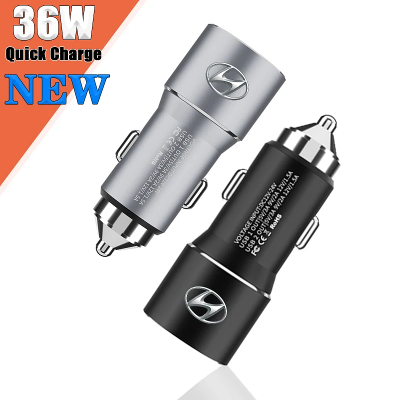 1PC 36W Car Charger Quick Charge Cigarette Lighter Adapter for Hyundai