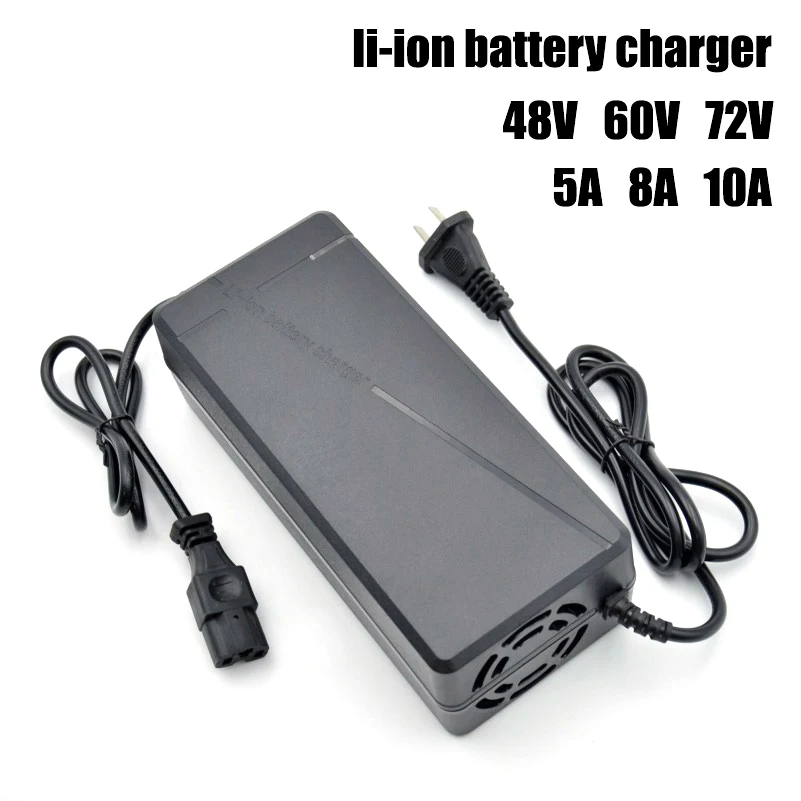48V 60V 72V 5A 8A 10A Ebike Li-ion Charger 16S 67.2V Lithium Battery Electric Bike Scooter Bicycle Battery Fast Smart Charger