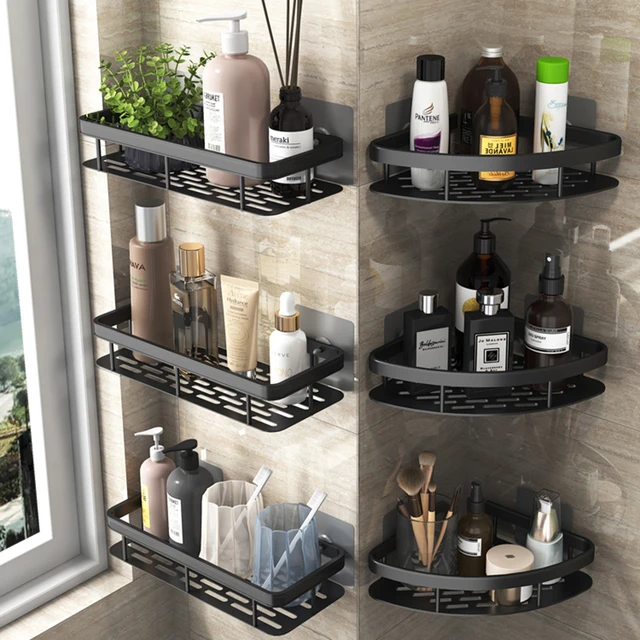 4TIER SHOWER CADDY SHELF STORAGE KITCHEN BATHROOM HANGING CORNER RACK TOWEL  RAIL