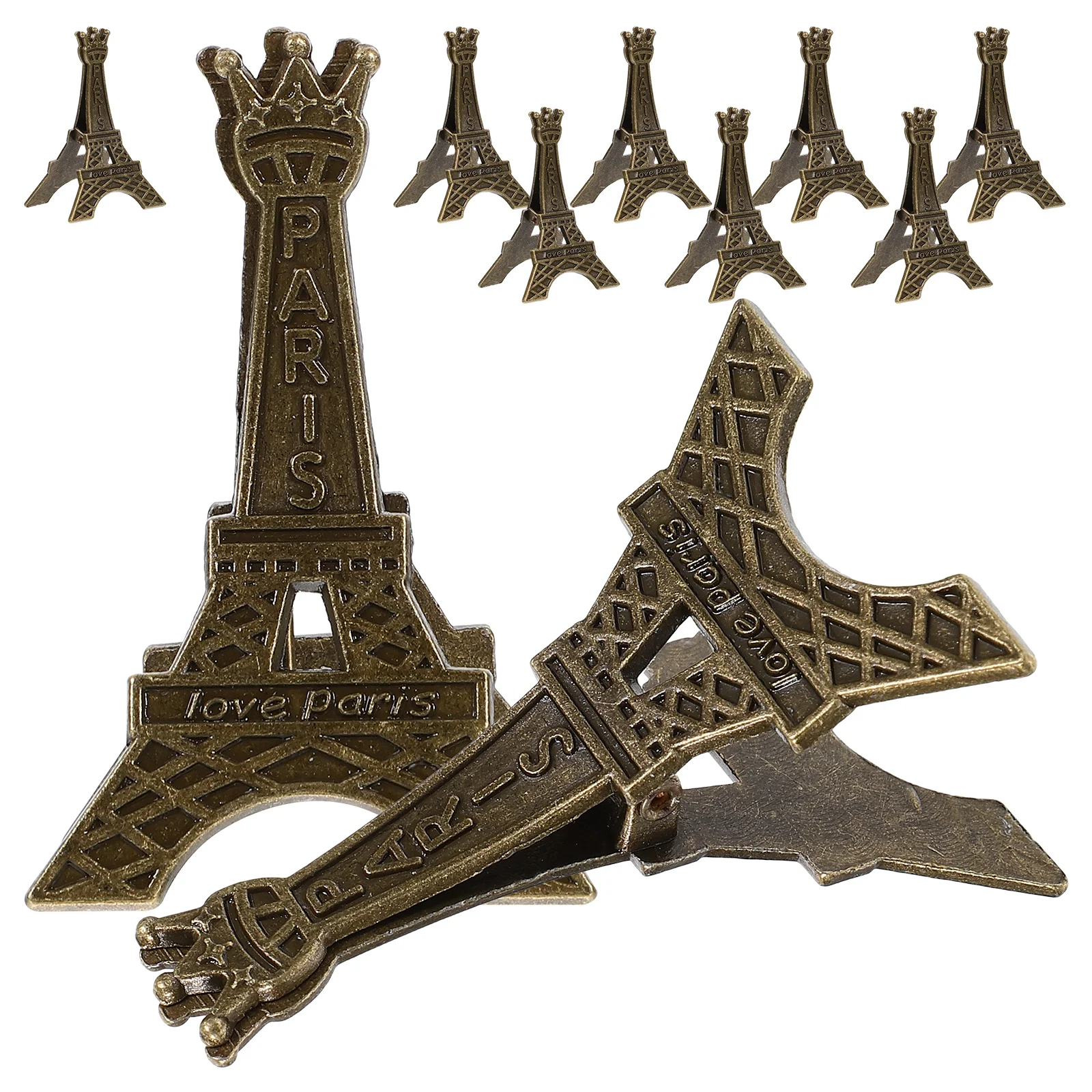 10 Pcs Business Card Holder for Desk Note Photo Frame Eiffel Tower Picture Clips Table Number Holders Banquet