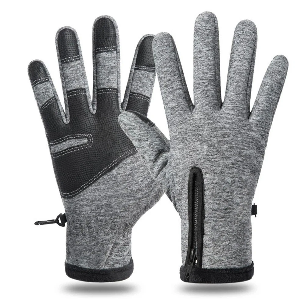 Winter Thermal Fleece Lined Waterproof Motorcycle Gloves - Cold-Proof Full Finger Riding Gear
