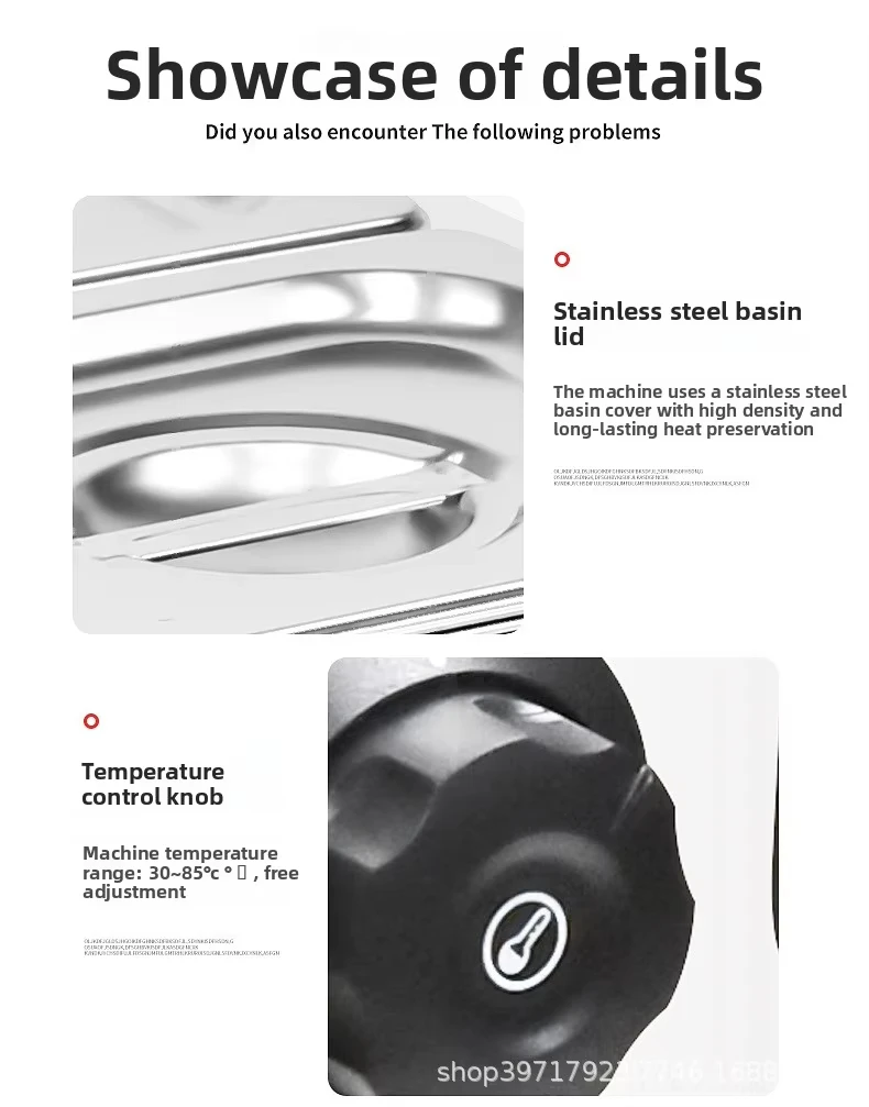 JH Stainless Steel Chocolate Melter 2/3/4 Pots 1200W 30-85℃ Temp Control Commerc