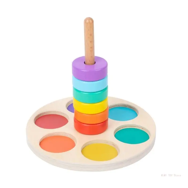 

Toddler Wooden Toy Color-Cognition Plugging Game Fine Motor Skills Teaching Toy