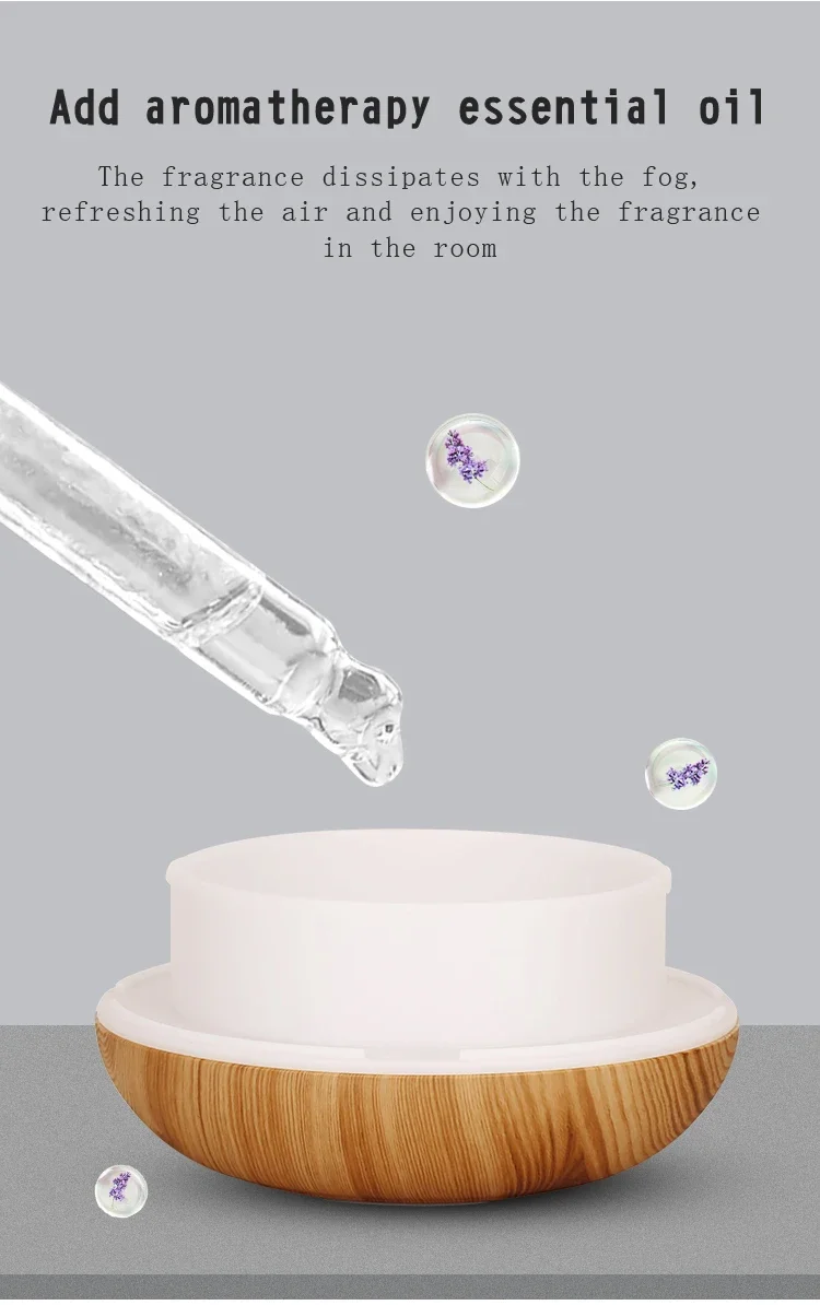 Aroma Diffuser Ultrasonic Wood Grain Humidifier With 7 Led Colors_voghion.com