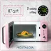 Retro Compact Countertop Microwave Oven 0.7 Cu. Ft. 700-Watts with LED Digital Display Child Lock Easy Clean I 2