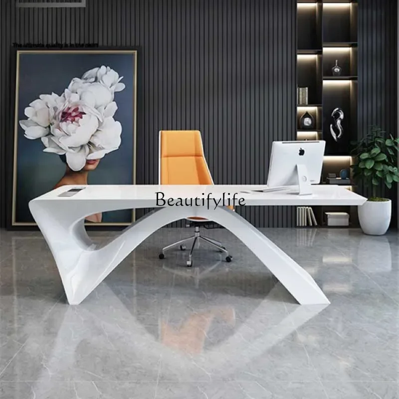 Bureau de jeu blanc grand ménage luxe ordinateur portable bureau coin exécutif écriture Mesa Ordenador meubles