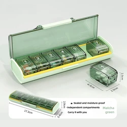 Large Weekly Pill Organizer with Jumbo Compartments for Supplements and Vitamins (Green)